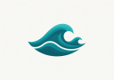Ocean Waves Teal Icon
