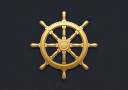 Golden Ship Wheel Icon